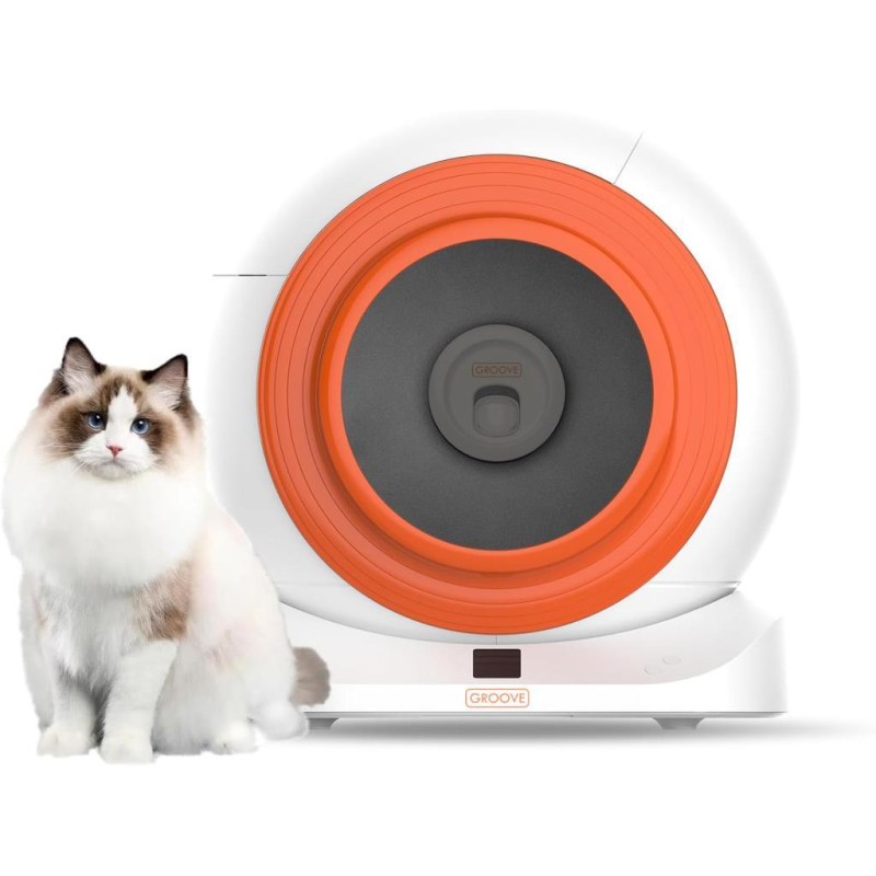 Groove Q-Clean Wi-Fi Otomatik Akıllı Kedi Tuvaleti Turuncu (Ultra Sessiz+Akıllı Sprey Koku Giderici+APP Kontrol+Akıllı Sensör)