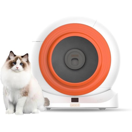 Groove Q-Clean Wi-Fi Akıllı Otomatik Kedi Tuvaleti Kum Kabı Turuncu (Ultra Sessiz+Akıllı Sprey Koku Giderici+APP Kontrol+Akıllı Sensör) - Thumbnail