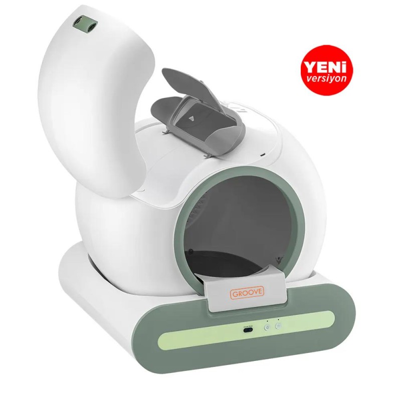 Groove Ti+ 65L Wi-Fi Akıllı Otomatik Kedi Tuvaleti Kum Kabı Yeşil (Ultra Sessiz+APP Kontrol+Akıllı Sensör+UV Filtre)