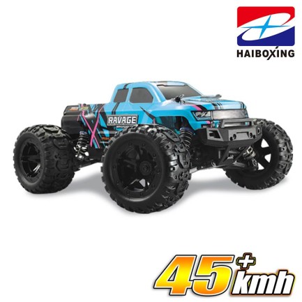 HAIBOXING RC 1/16 Ravage 45+ KM/H Sürat Uzaktan Kumandalı RC Model Araba RTR Elektrikli 4WD Brushless Fırçasız Offroad Truck (Mavi) - Thumbnail