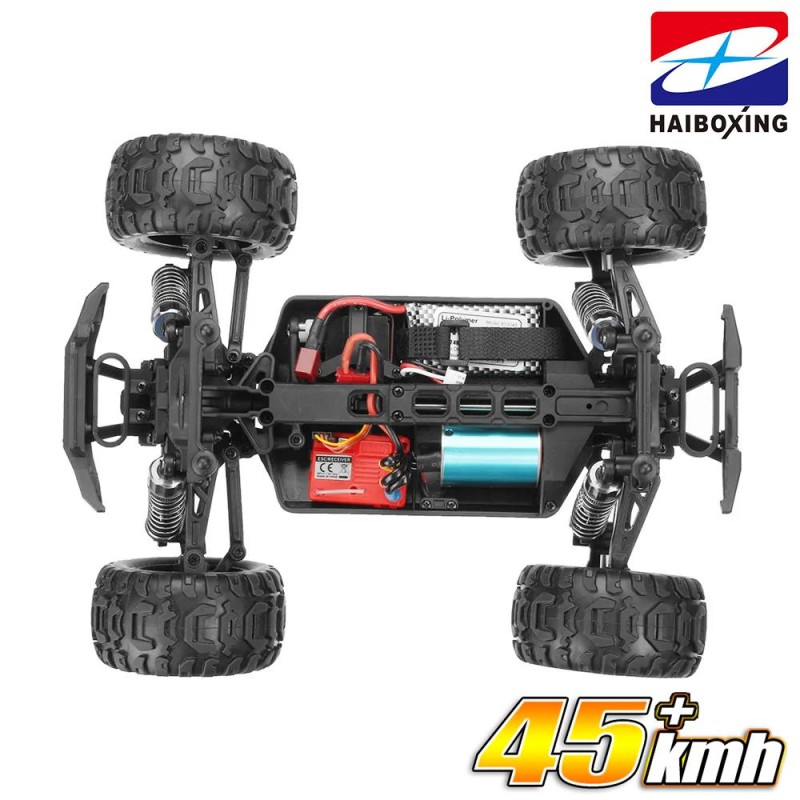 HAIBOXING RC 1/16 Ravage 45+ KM/H Sürat Uzaktan Kumandalı RC Model Araba RTR Elektrikli 4WD Brushless Fırçasız Offroad Truck (Mavi)