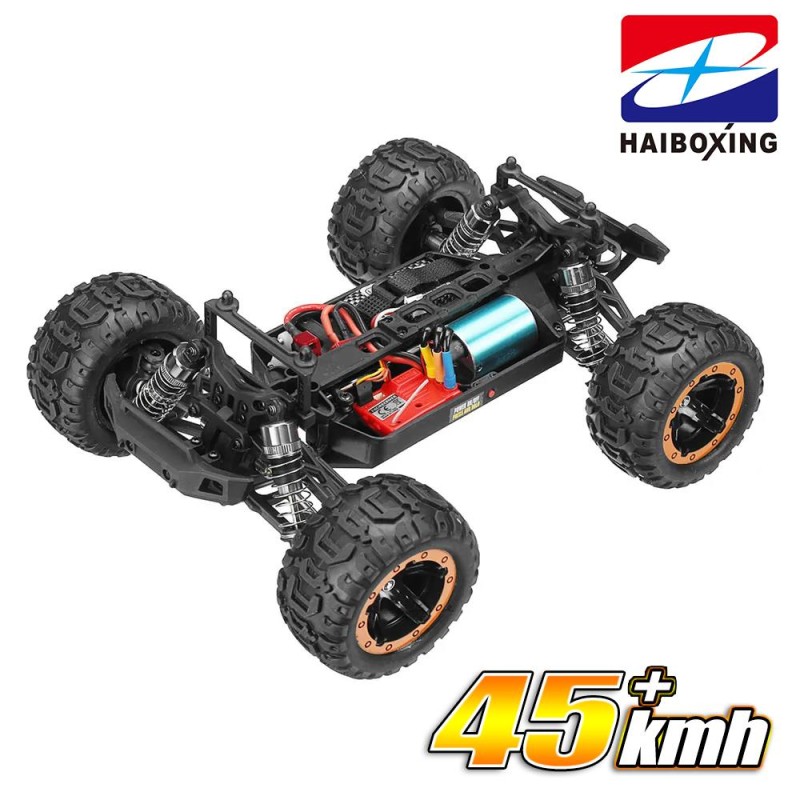 HAIBOXING RC 1/16 Ravage 45+ KM/H Sürat Uzaktan Kumandalı RC Model Araba RTR Elektrikli 4WD Brushless Fırçasız Offroad Truck (Sarı)