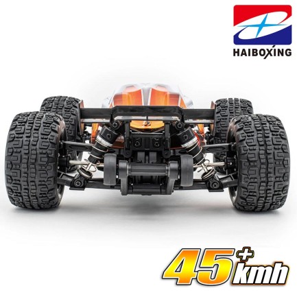 HAIBOXING RC 1/16 Destroyer 45 KM+ Sürat Uzaktan Kumandalı Model RC Model Araba RTR Elektrikli 4WD Brushless Fırçasız Truggy Truck (Turuncu) - Thumbnail