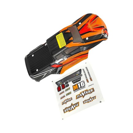 HAIBOXING - HAIBOXING 16889A/16889 Ravage RC Araba İçin Body Gövde Kep Turuncu+Sticker Çıkartma Seti M16039