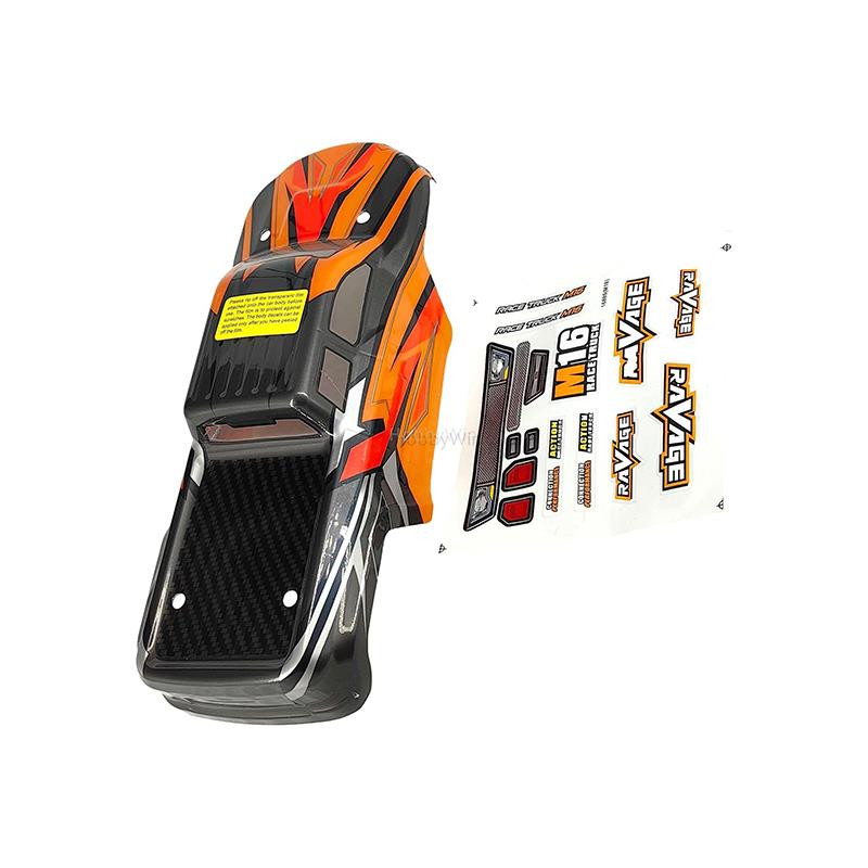 HAIBOXING 16889A/16889 Ravage RC Araba İçin Body Gövde Kep Turuncu+Sticker Çıkartma Seti M16039