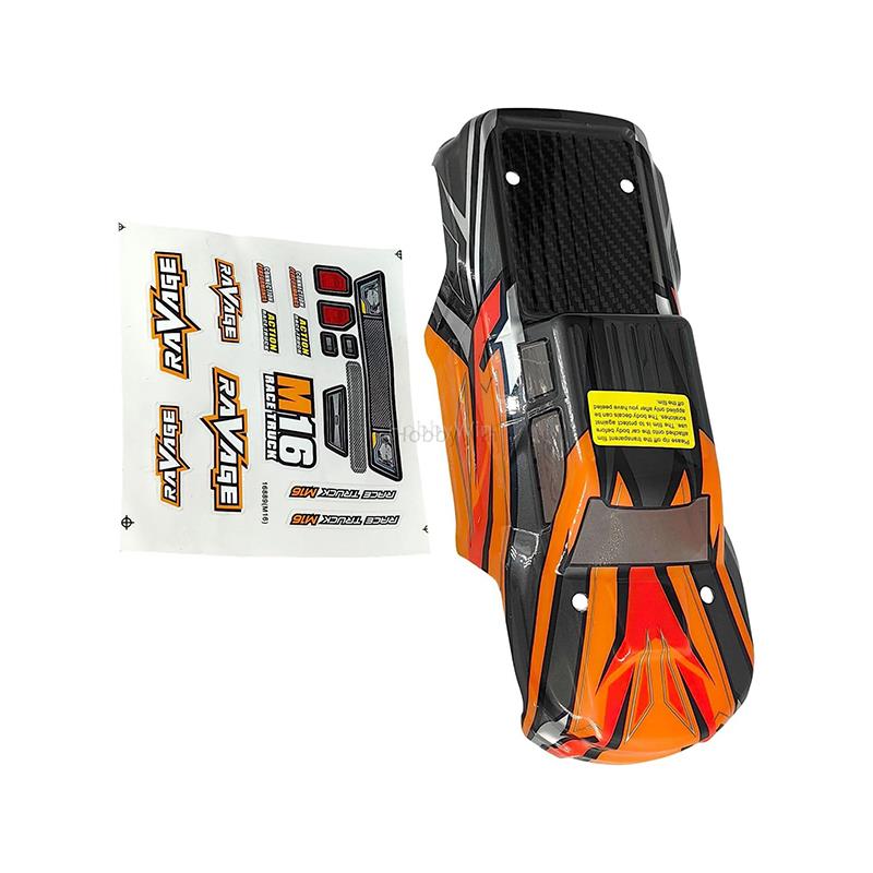 HAIBOXING 16889A/16889 Ravage RC Araba İçin Body Gövde Kep Turuncu+Sticker Çıkartma Seti M16039