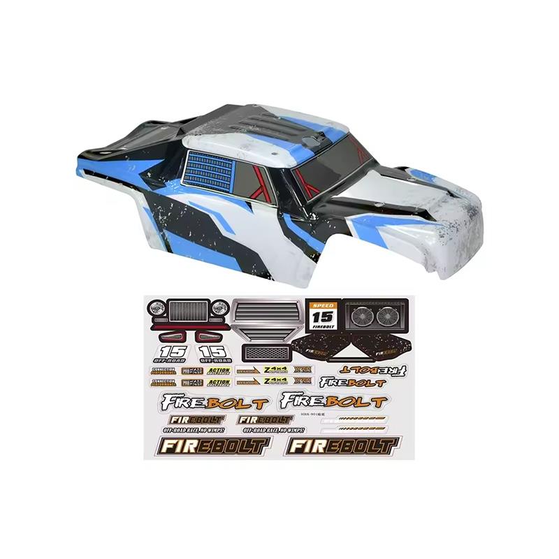 HAIBOXING 901 Firebolt RC Araba İçin Body Gövde Kep Mavi+Sticker Çıkartma Seti 90145
