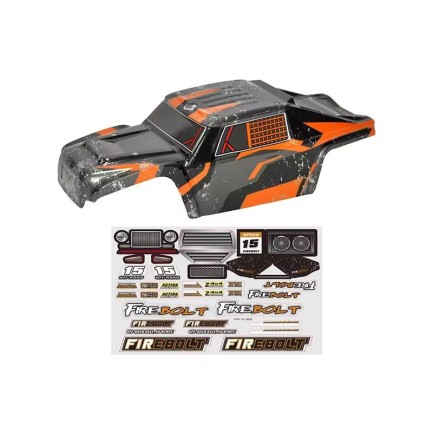 HAIBOXING - HAIBOXING 901 Firebolt RC Araba İçin Body Gövde Kep Turuncu+Sticker Çıkartma Seti 90144