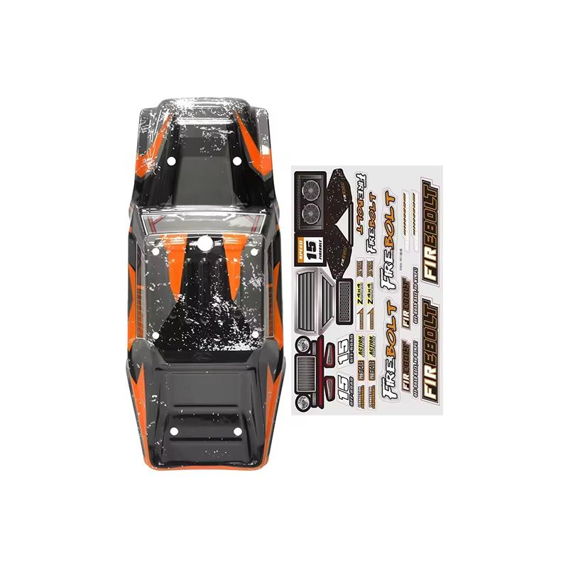 HAIBOXING 901 Firebolt RC Araba İçin Body Gövde Kep Turuncu+Sticker Çıkartma Seti 90144