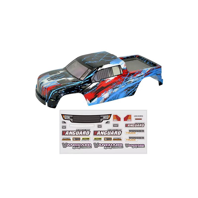HAIBOXING 903 Vanguard RC Araba İçin Body Gövde Kep Mavi + Sticker Çıkartma Seti 90132