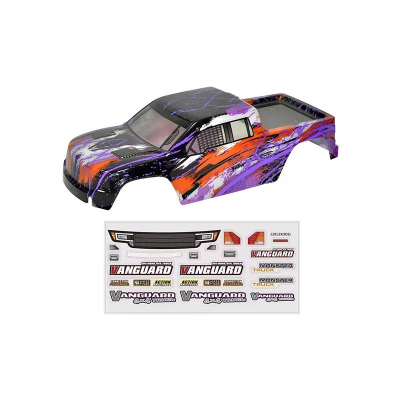 HAIBOXING 903 Vanguard RC Araba İçin Body Gövde Kep Mor + Sticker Çıkartma Seti 90133