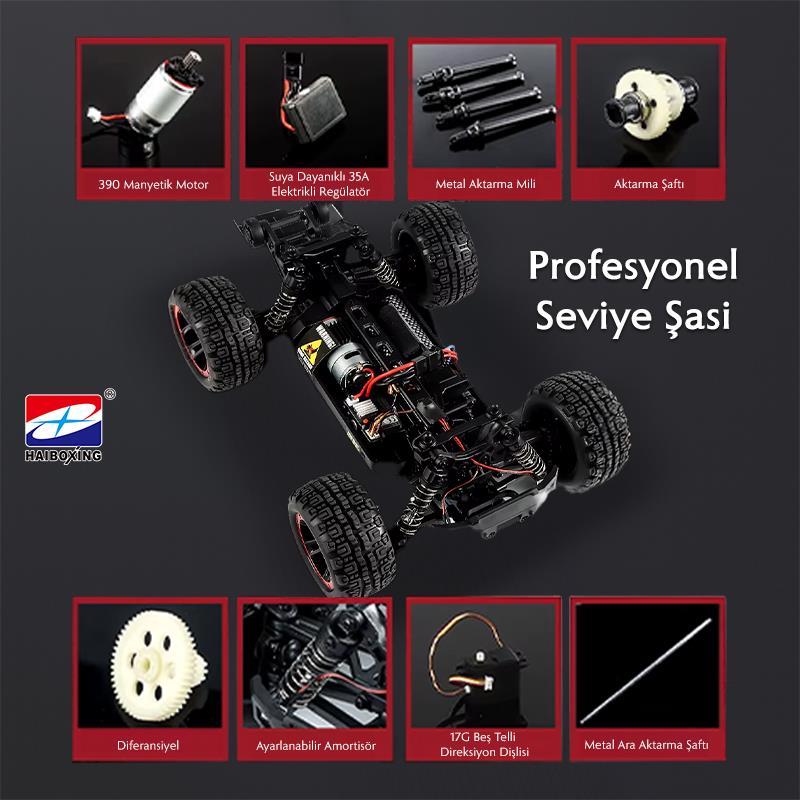HAIBOXING RC 1/14 T10 Uzaktan Kumandalı RC Model Araba RTR Elektrikli 4WD Offroad Truck (Yeşil)