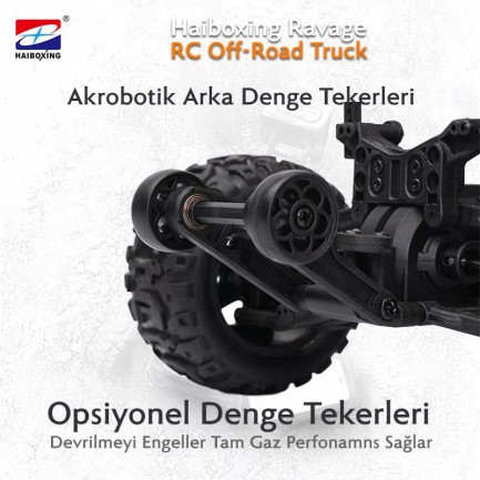 HAIBOXING RC 1/16 Ravage 45+ KM/H Sürat Uzaktan Kumandalı RC Model Araba RTR Elektrikli 4WD Brushless Fırçasız Offroad Truck (Turuncu) - Thumbnail