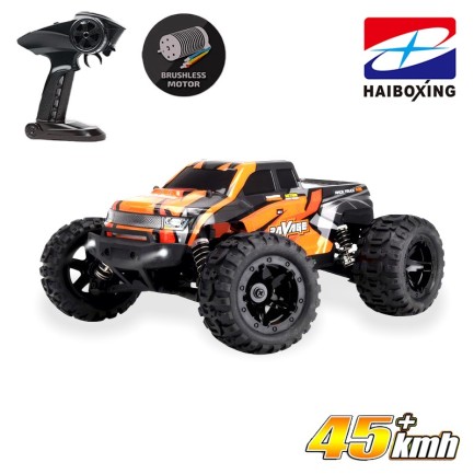 HAIBOXING - HAIBOXING RC 1/16 Ravage 45+ KM/H Sürat Uzaktan Kumandalı RC Model Araba RTR Elektrikli 4WD Brushless Fırçasız Offroad Truck (Turuncu)