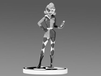 Harley Quinn Black & White Paul Dini Statue - Thumbnail