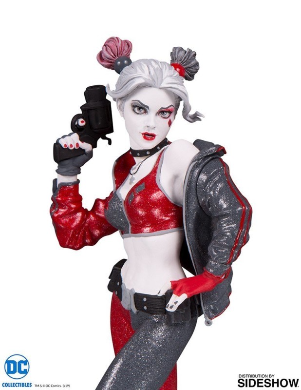 Harley Quinn Statue Red, White & Black by Joshua Middleton
