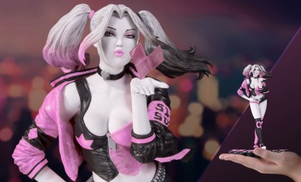 Dc Collectibles - Harley Quinn Valentines Variant Pink, White & Black Stanley Lau Statue