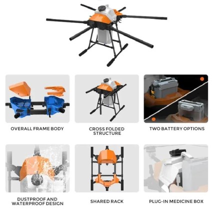 HELIO Hexacopter FLT ZB10L 6 Tarımsal Zirai İlaçlama ve Tohum Ekimi İçin Drone (6 Litre - 10 Litre - 16 Litre - 20 Litre ve 30 Litre İle Özelleştirilebilir) - Thumbnail