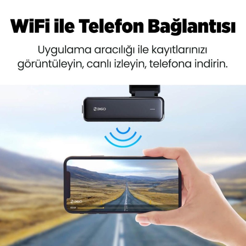 360+ Botslab HK30 Pro 2K QHD WiFi 140° Geniş Açı Gece Görüşlü Akıllı Araç İçi Kamera