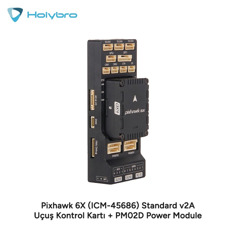 Holybro Pixhawk 6X (ICM-45686) Standard v2A Uçuş Kontrol Kartı + PM02D Power Module