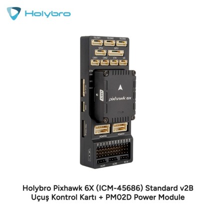 Holybro - Holybro Pixhawk 6X (ICM-45686) Standard v2B Uçuş Kontrol Kartı + PM02D Power Module