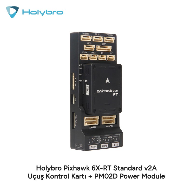 Holybro Pixhawk 6X-RT Standard v2A Uçuş Kontrol Kartı + PM02D Power Module
