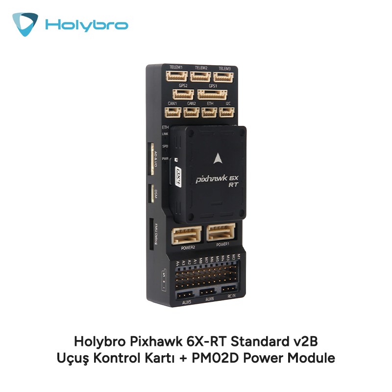 Holybro Pixhawk 6X-RT Standard v2B Uçuş Kontrol Kartı + PM02D Power Module