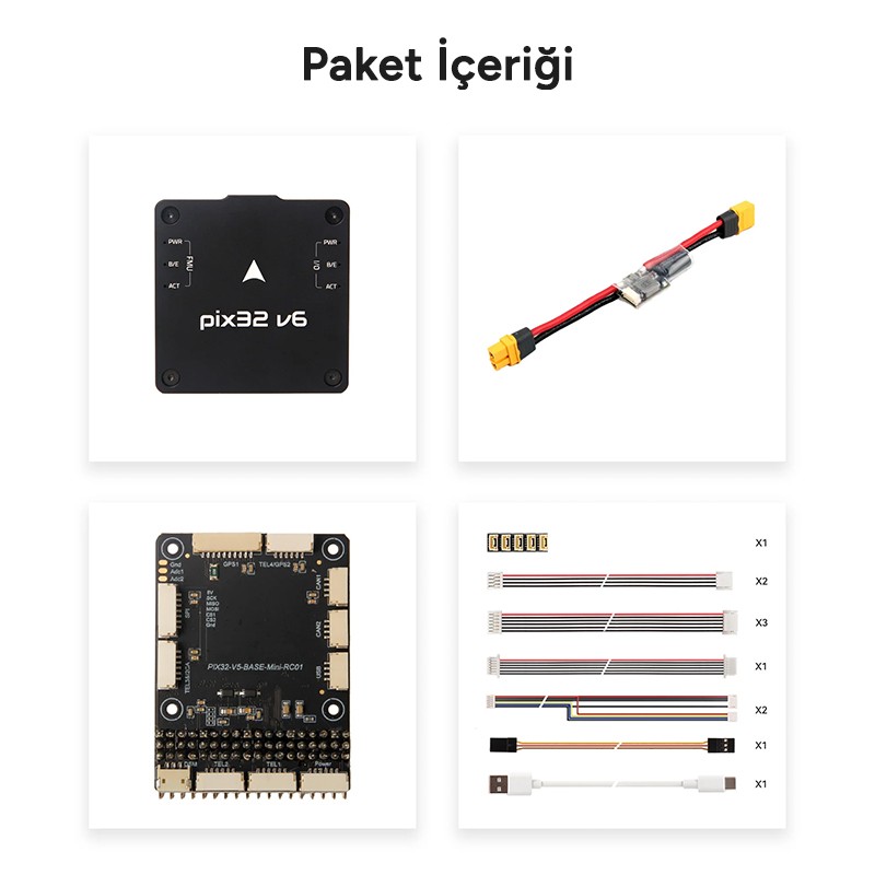 Holybro Pixhawk Pix32 v6 Mini Set Uçuş Kontrol Kartı + PM02 V3 Power Module