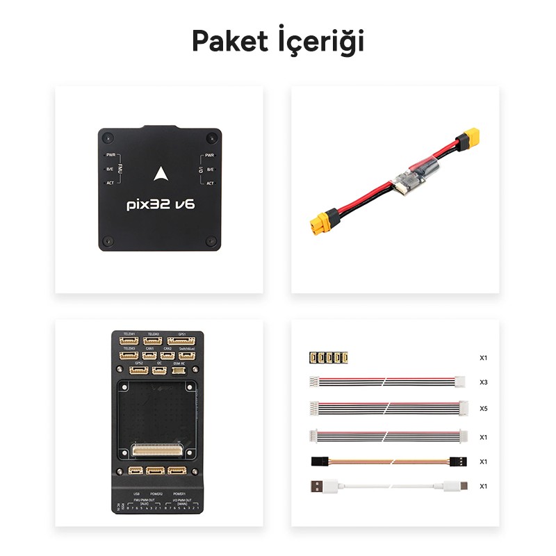 Holybro Pixhawk Pix32 v6 Standard Set Uçuş Kontrol Kartı + PM02 V3 Power Module