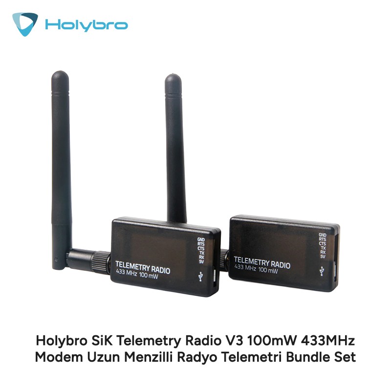 Holybro SiK Telemetry Radio V3 100mW 915MHz Modem Uzun Menzilli Radyo Telemetri Seti