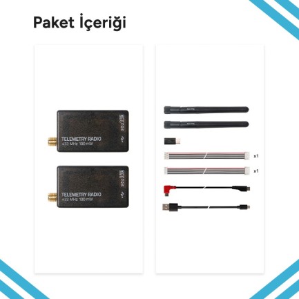 Holybro SiK Telemetry Radio V3 100mW 915MHz Modem Uzun Menzilli Radyo Telemetri Seti - Thumbnail
