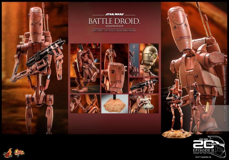 Hot Toys Battle Droid (Geonosis) Sixth Scale Figure - 911038 - Star Wars / Episode II Attack Of The Clones - MMS649
