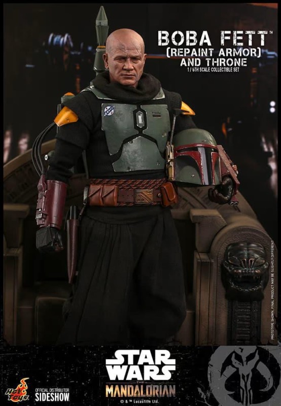 Hot Toys Boba Fett (Repaint Armor) and Throne Sixth Scale Figure Set TMS36 - 908858 / Star Wars / The Mandalorian