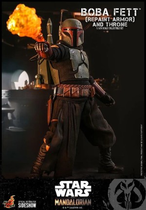 Hot Toys Boba Fett (Repaint Armor) and Throne Sixth Scale Figure Set TMS36 - 908858 / Star Wars / The Mandalorian - Thumbnail