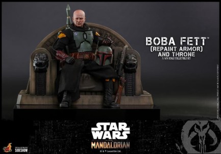 Hot Toys Boba Fett (Repaint Armor) and Throne Sixth Scale Figure Set TMS36 - 908858 / Star Wars / The Mandalorian - Thumbnail