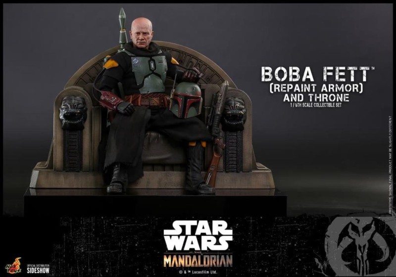 Hot Toys Boba Fett (Repaint Armor) and Throne Sixth Scale Figure Set TMS36 - 908858 / Star Wars / The Mandalorian