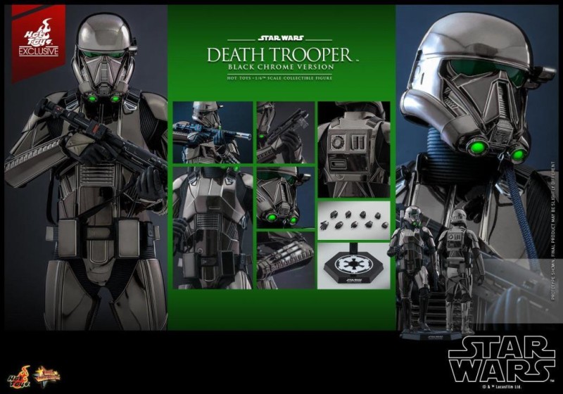 Hot Toys Death Trooper Black Chrome Version Exclusive Sixth Scale Figure - 909531 - Star Wars / Rogue One: A Star Wars Story - MMS621