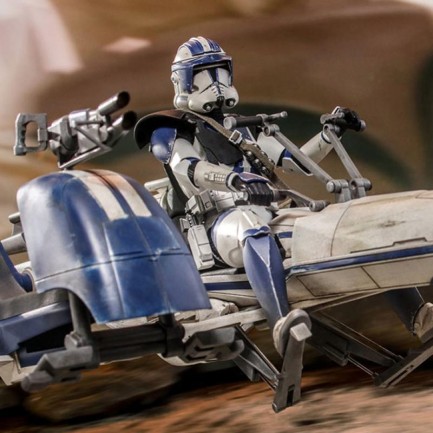 Hot Toys - Hot Toys Heavy Weapons Clone Trooper and BARC Speeder with Sidecar Sixth Scale Figure Set - 911169 - Star Wars / The Clone Wars - TMS77