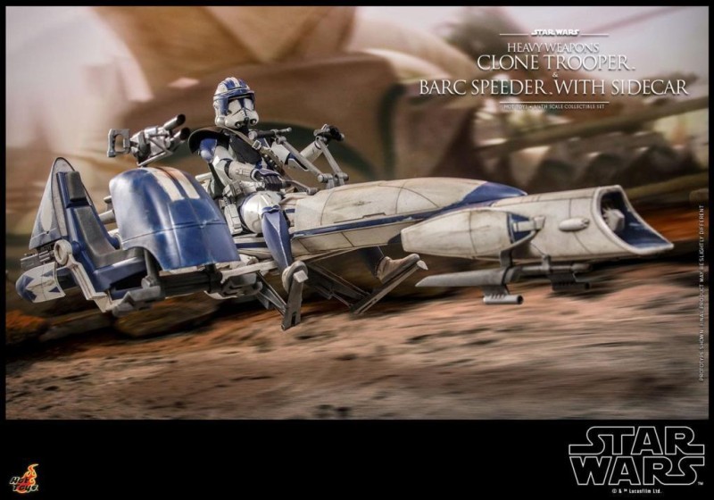Hot Toys Heavy Weapons Clone Trooper and BARC Speeder with Sidecar Sixth Scale Figure Set - 911169 - Star Wars / The Clone Wars - TMS77