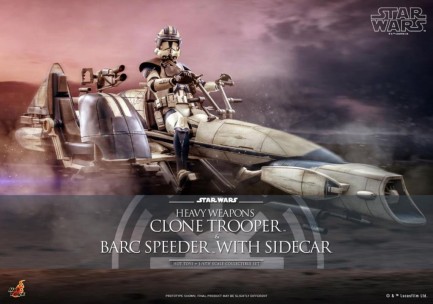Hot Toys Heavy Weapons Clone Trooper and BARC Speeder with Sidecar Sixth Scale Figure Set - 911169 - Star Wars / The Clone Wars - TMS77 - Thumbnail