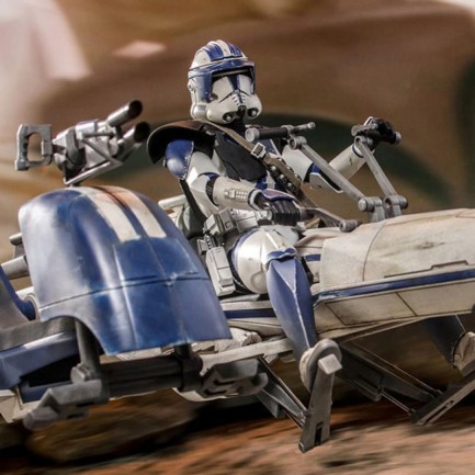 Hot Toys Heavy Weapons Clone Trooper and BARC Speeder with Sidecar Sixth Scale Figure Set - 911169 - Star Wars / The Clone Wars - TMS77 - Thumbnail