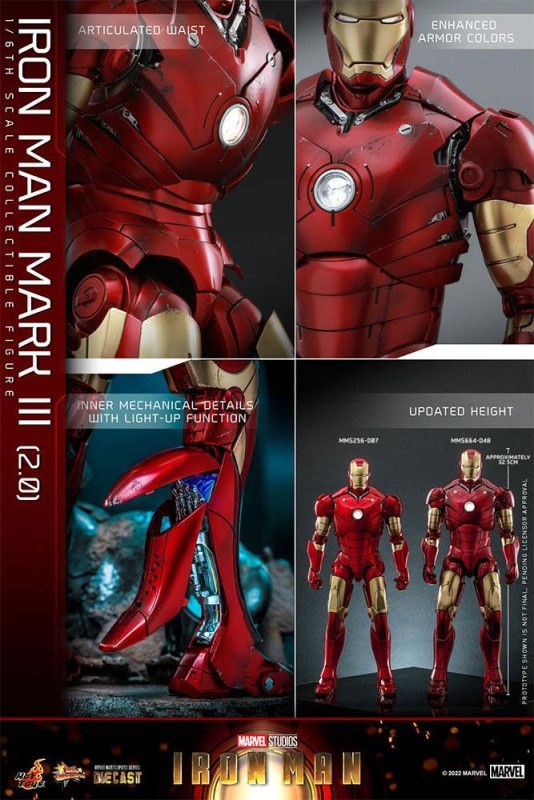 Hot Toys Iron Man Mark III (2.0) Diecast Sixth Scale Figure - 911579 MMS664 - Marvel Comics / Iron Man (ÖN SİPARİŞ)