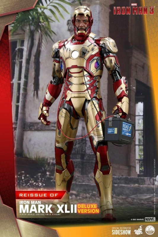 Hot Toys Iron Man Mark XLII (Deluxe Version) Quarter Scale Figure - 908659 - Marvel Comics / Iron Man 3
