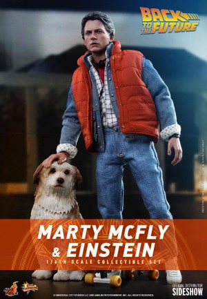 Hot Toys Marty McFly and Einstein Sixth Scale Figure Set 908378 Back To The Future / BTTF Movie Masterpiece Series MMS573 - Thumbnail