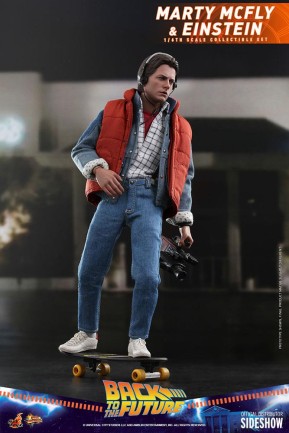 Hot Toys Marty McFly and Einstein Sixth Scale Figure Set 908378 Back To The Future / BTTF Movie Masterpiece Series MMS573 - Thumbnail