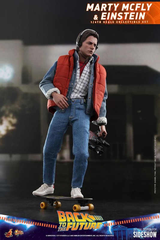 Hot Toys Marty McFly and Einstein Sixth Scale Figure Set 908378 Back To The Future / BTTF Movie Masterpiece Series MMS573