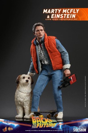 Hot Toys Marty McFly and Einstein Sixth Scale Figure Set 908378 Back To The Future / BTTF Movie Masterpiece Series MMS573 - Thumbnail