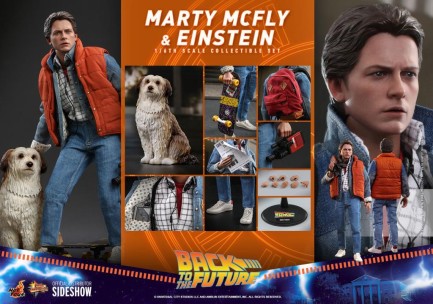 Hot Toys Marty McFly and Einstein Sixth Scale Figure Set 908378 Back To The Future / BTTF Movie Masterpiece Series MMS573 - Thumbnail