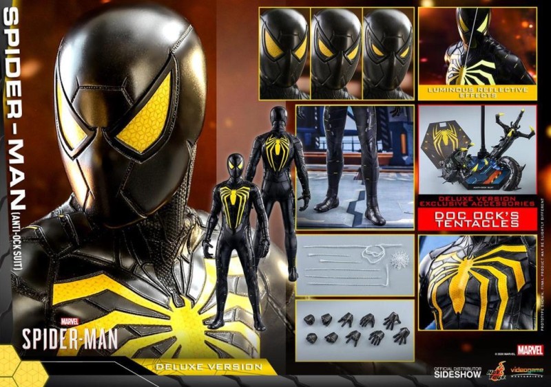 Hot Toys Spider-Man (Anti-Ock Suit) Deluxe Sixth Scale Figure - 906796 - Video Game Masterpiece Series - Marvel's Spider-Man
