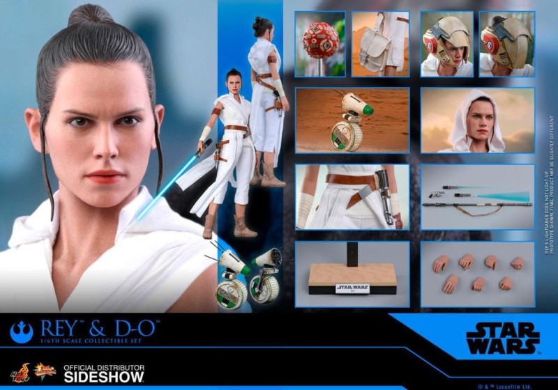 Hot Toys Rey and D-O Sixth Scale Figure Set 905520 - Star Wars: The Rise of Skywalker - Movie Masterpiece Series